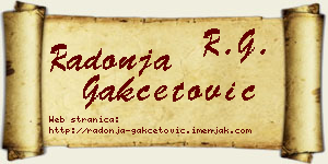 Radonja Gakčetović vizit kartica